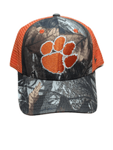 Adjustable Camouflage Mesh Cap - Clemson University Cotton - Polyester Blend Hat - Available at Carrot Stick Sports