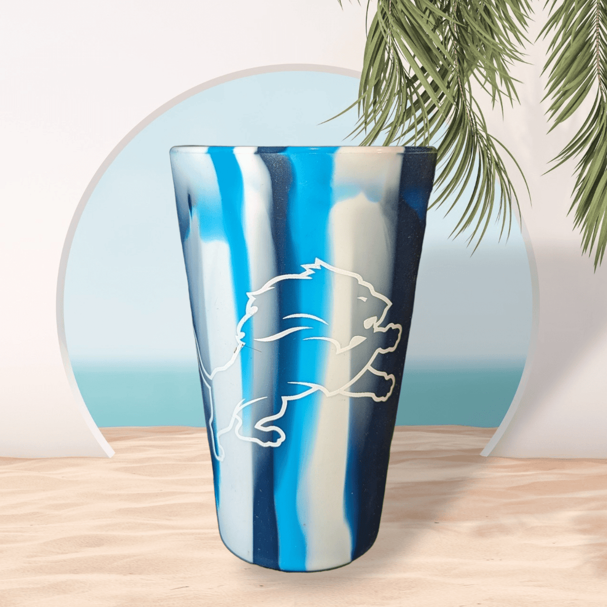 Detroit Lions 16 oz Flexible Silicone Pint Glass Beermug - Available at Carrot Stick Sports