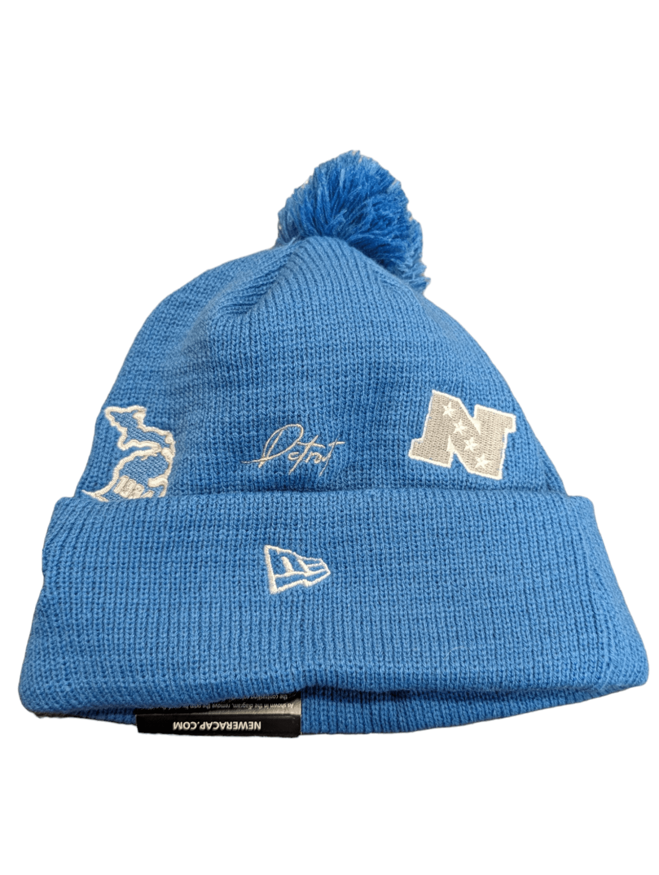 Detroit Lions Blue Logo Winter Hat with Fleece Lining Hat - Available at Carrot Stick Sports
