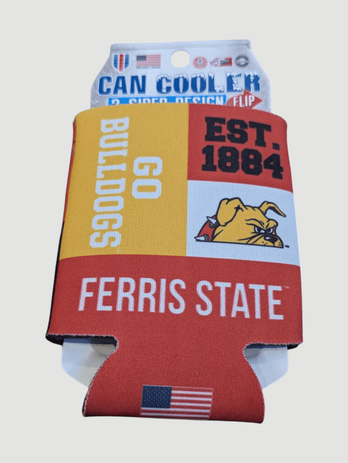 Ferris State Bulldogs Can Koozie Koozies - Available at Carrot Stick Sports