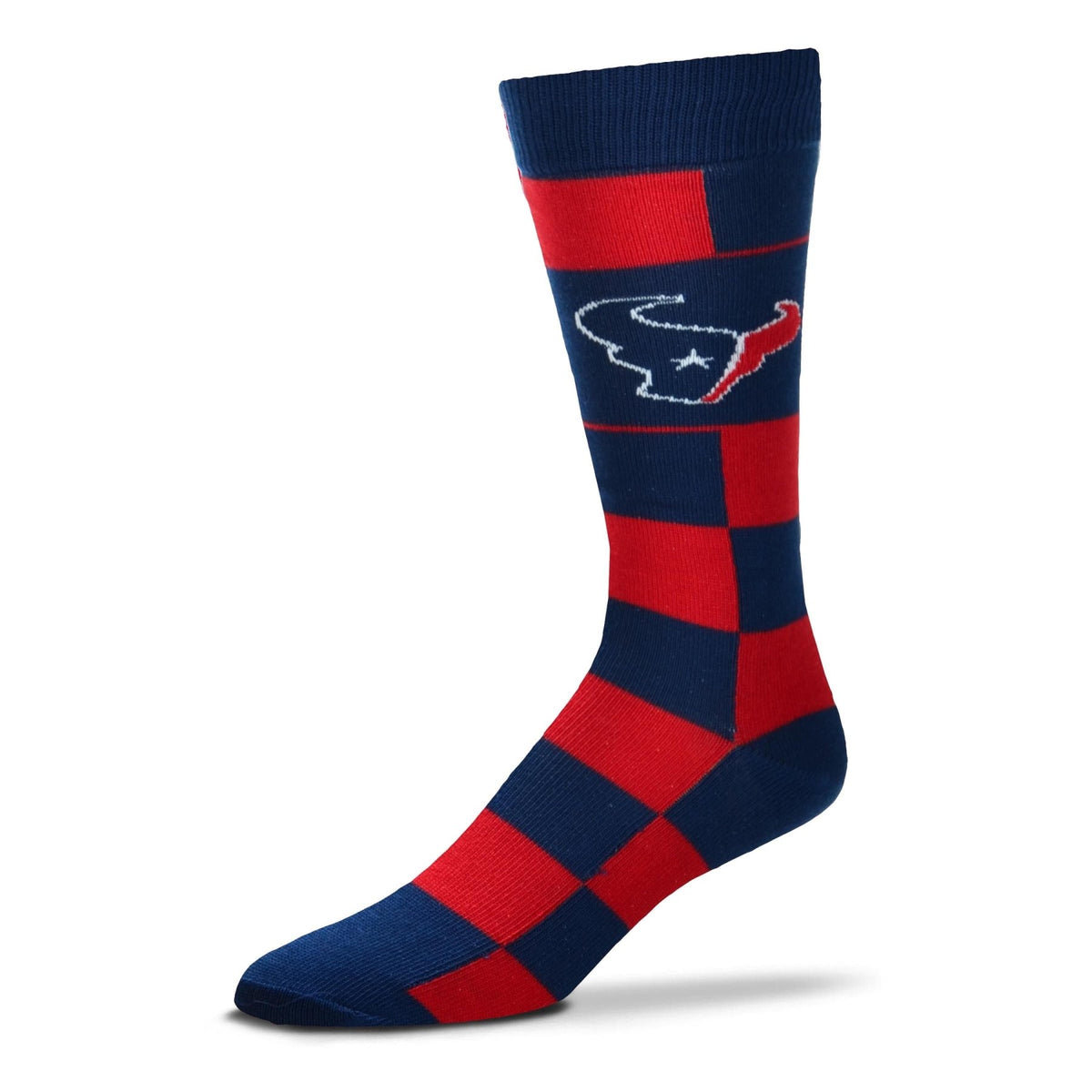 Houston Texans Jumbo Checkered Crew Socks Socks - Available at Carrot Stick Sports