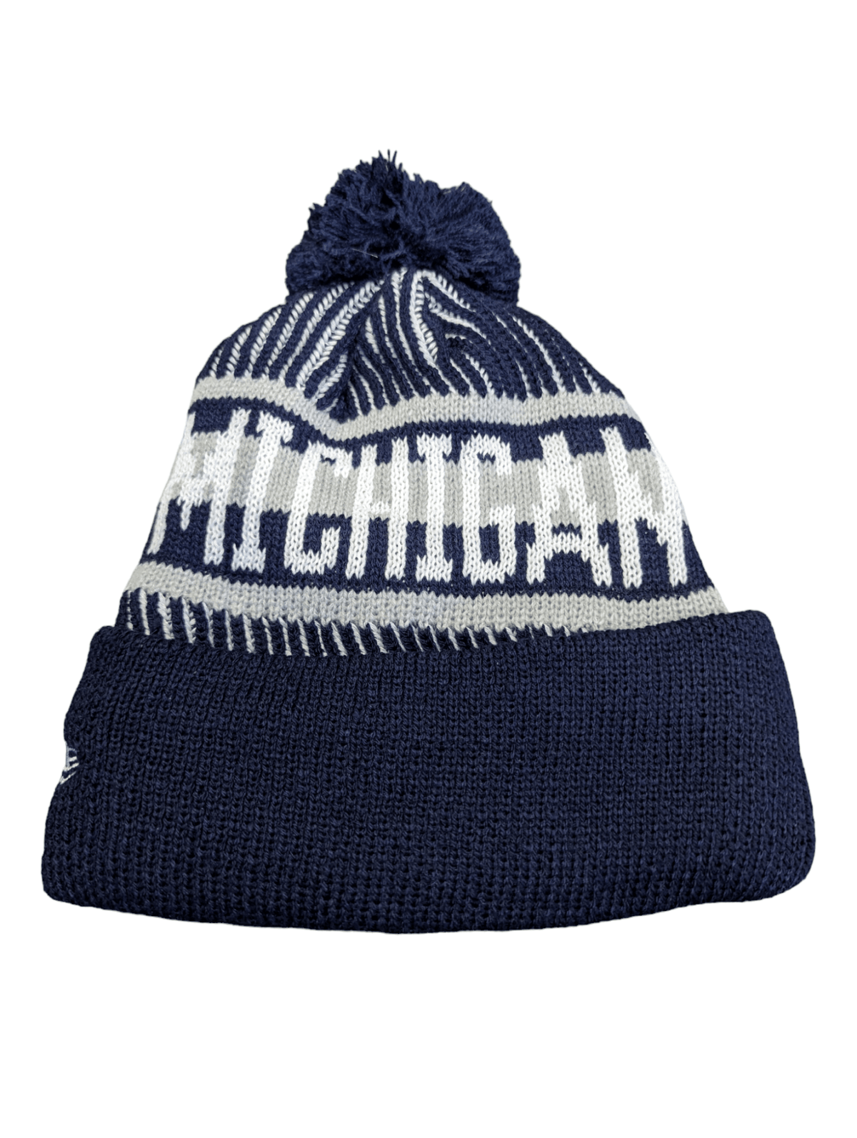 Michigan Logo Pom Pom Fleece Lined Winter Beanie Hat - Available at Carrot Stick Sports