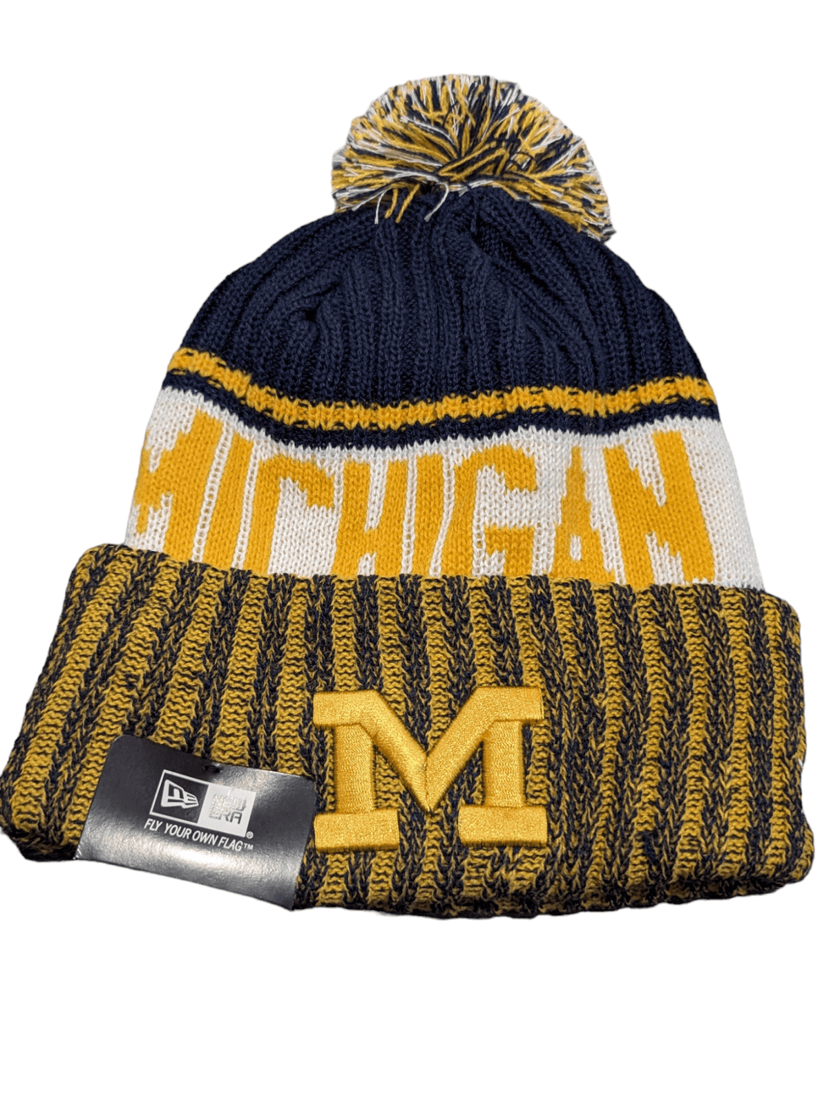 Michigan Wolverines Fleece Lined Pom Hat with Maize Accent Hat - Available at Carrot Stick Sports