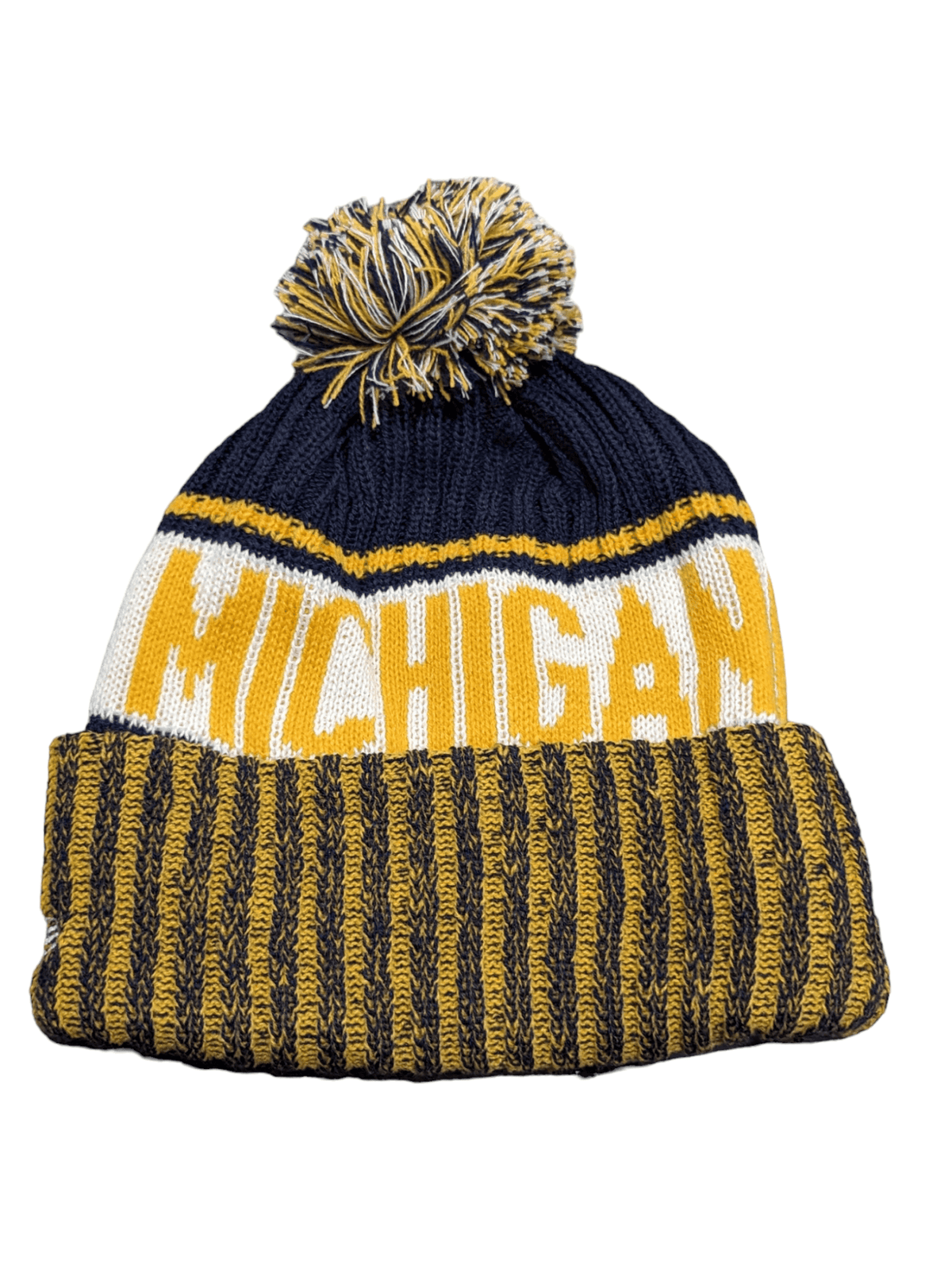 Michigan Wolverines Fleece Lined Pom Hat with Maize Accent Hat - Available at Carrot Stick Sports