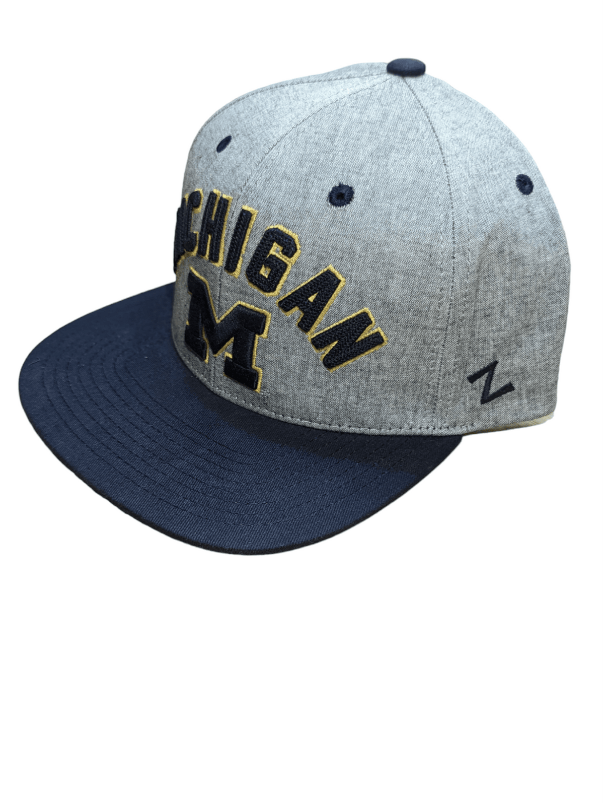 Michigan Wolverines Highcut 32/5 Grey and Navy Cotton Hat Hat - Available at Carrot Stick Sports