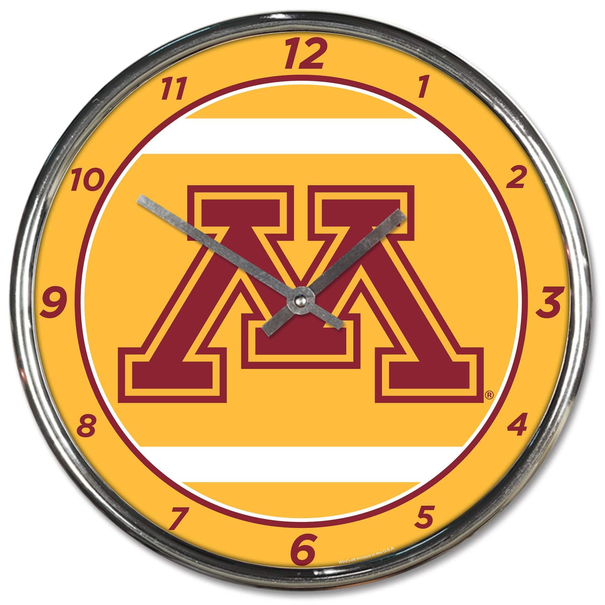 Minnesota Golden Gophers Chrome Wall Clock Clock - Available at Carrot Stick Sports