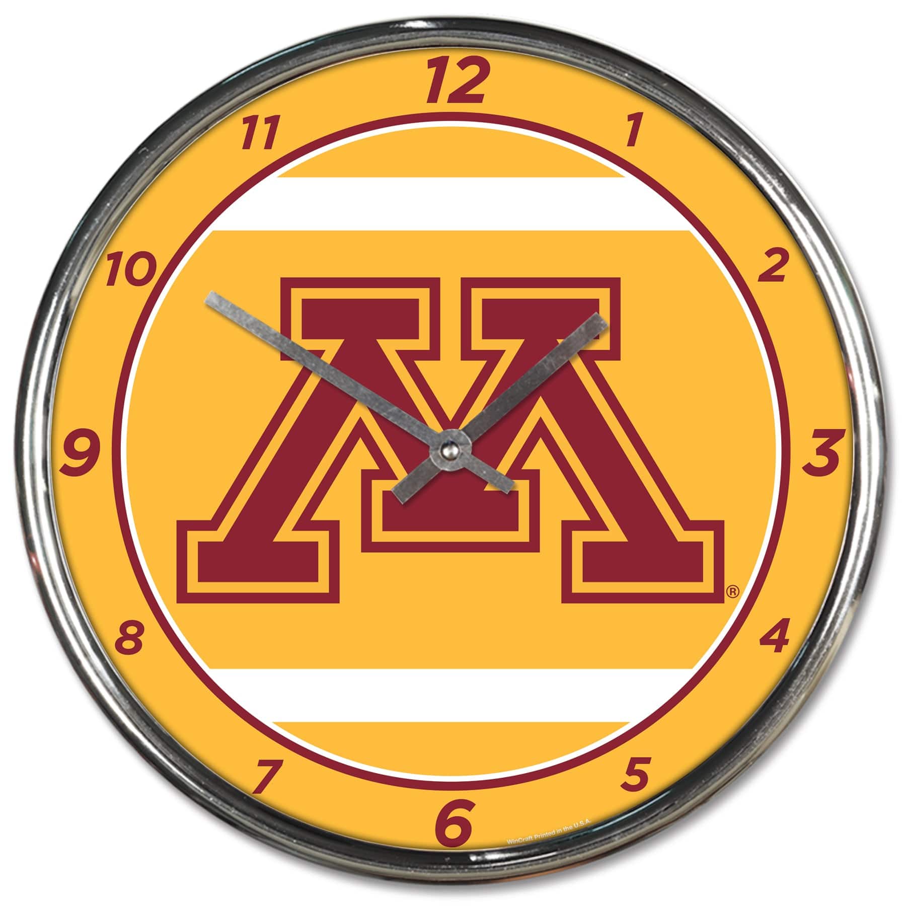 Minnesota Golden Gophers Chrome Wall Clock Clock - Available at Carrot Stick Sports