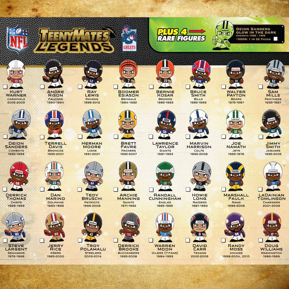 NFL Legends TeenyMate Blind 2 Pack Collectible - Available at Carrot Stick Sports