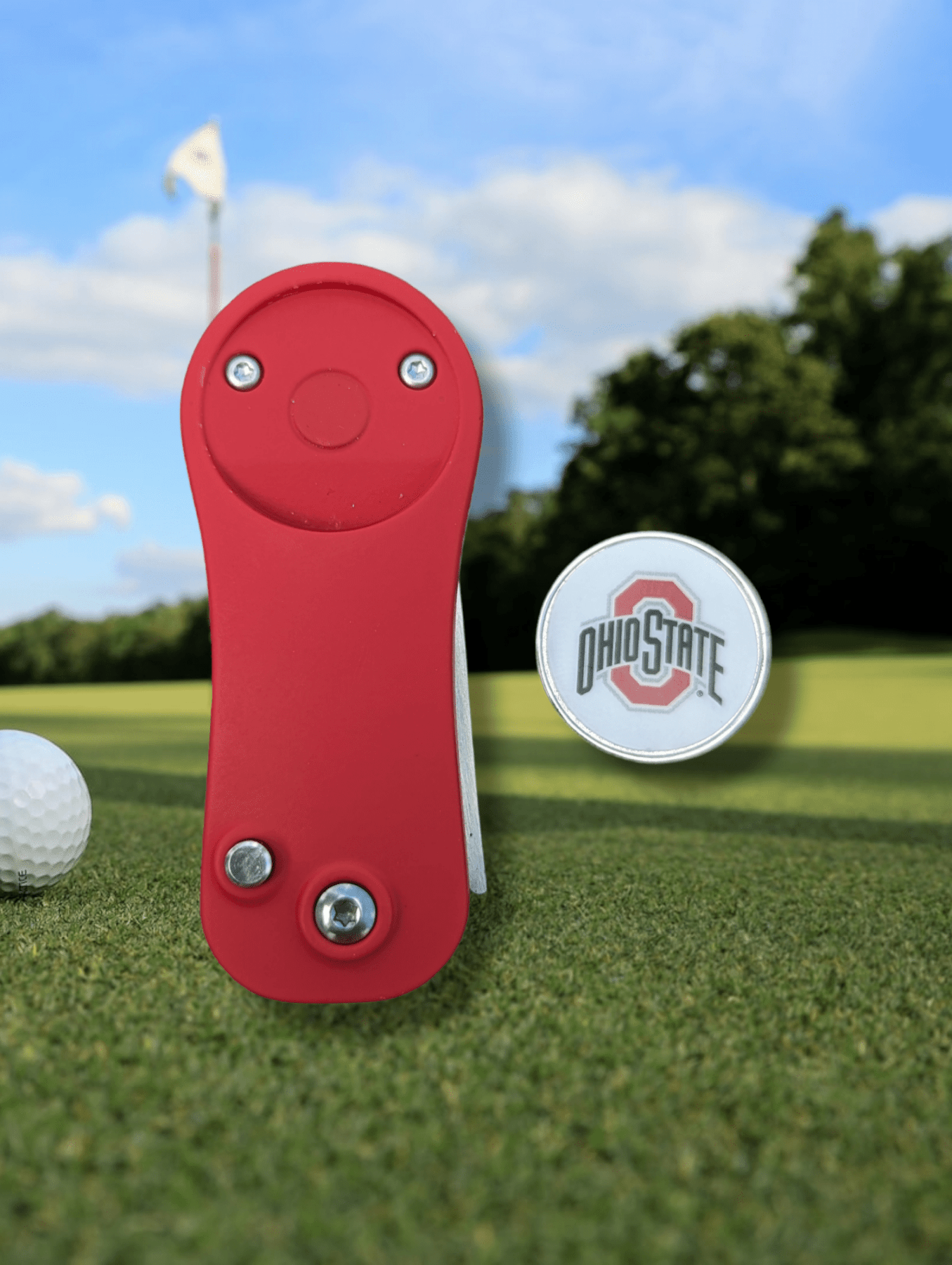 Ohio State Ball Mark Repair Tool Golf Gear - Available at Carrot Stick Sports