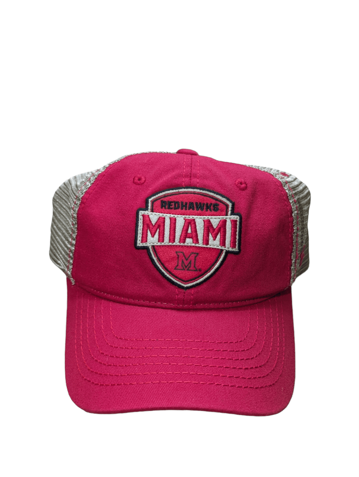 Red Miami Redhawks Mesh Baseball Cap Hat - Available at Carrot Stick Sports