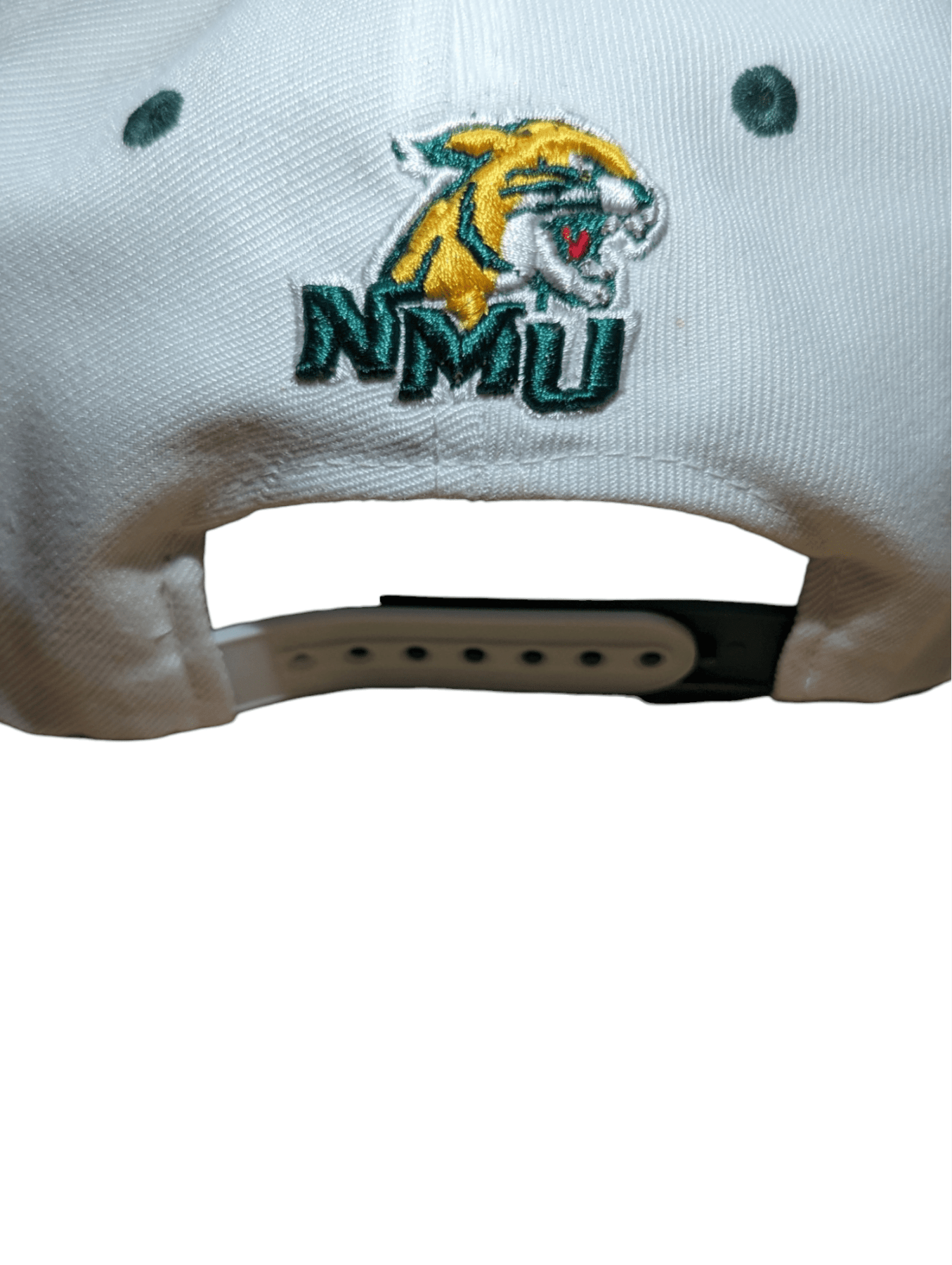 Wildcat Head Logo Adjustable Hat - Northern Michigan University White Hat Hat - Available at Carrot Stick Sports