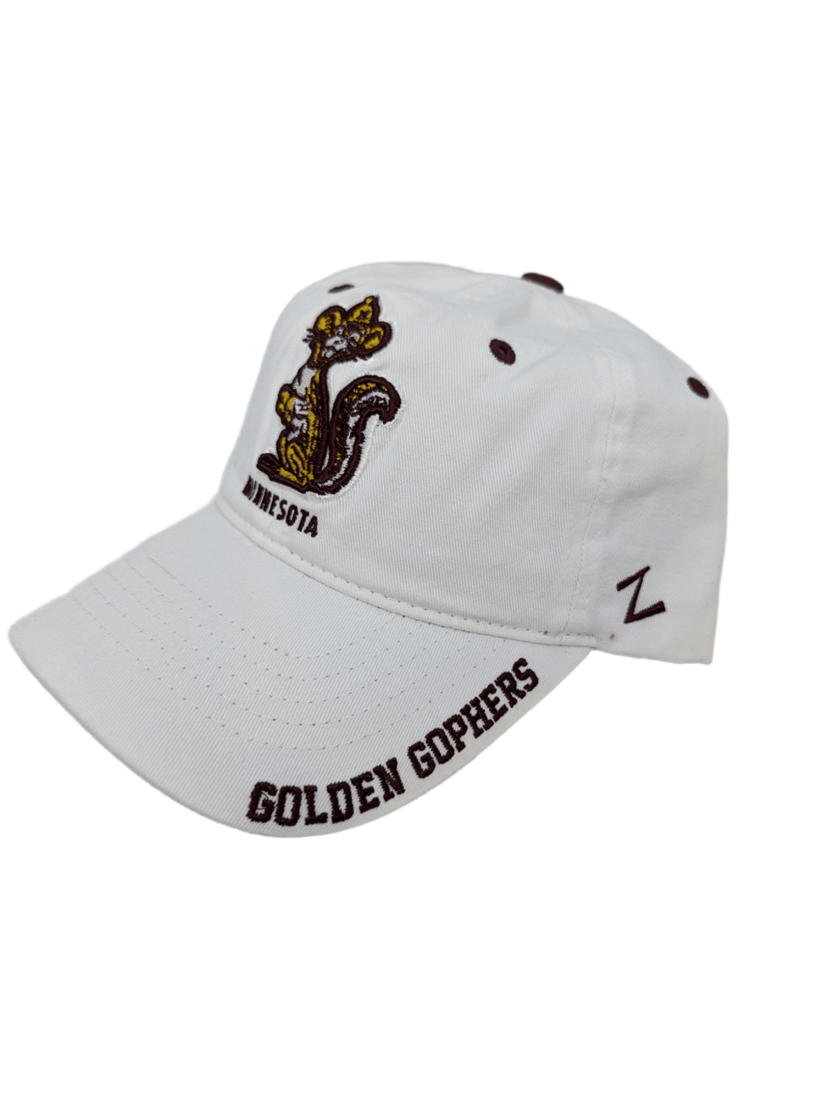 Adjustable White Minnesota Golden Gophers Cotton Hat Hats - Available at Carrot Stick Sports
