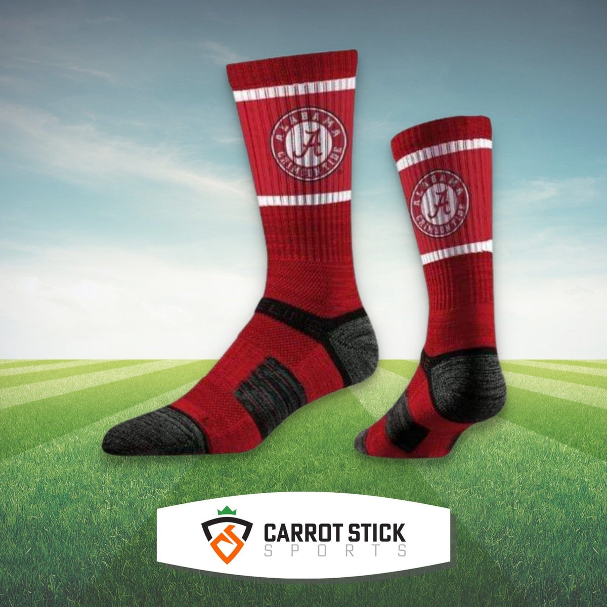 Alabama Crimson Tide Premium Crew Socks Socks - Available at Carrot Stick Sports