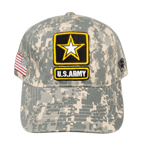 American Flag US Army Camo Cap Hat - Available at Carrot Stick Sports