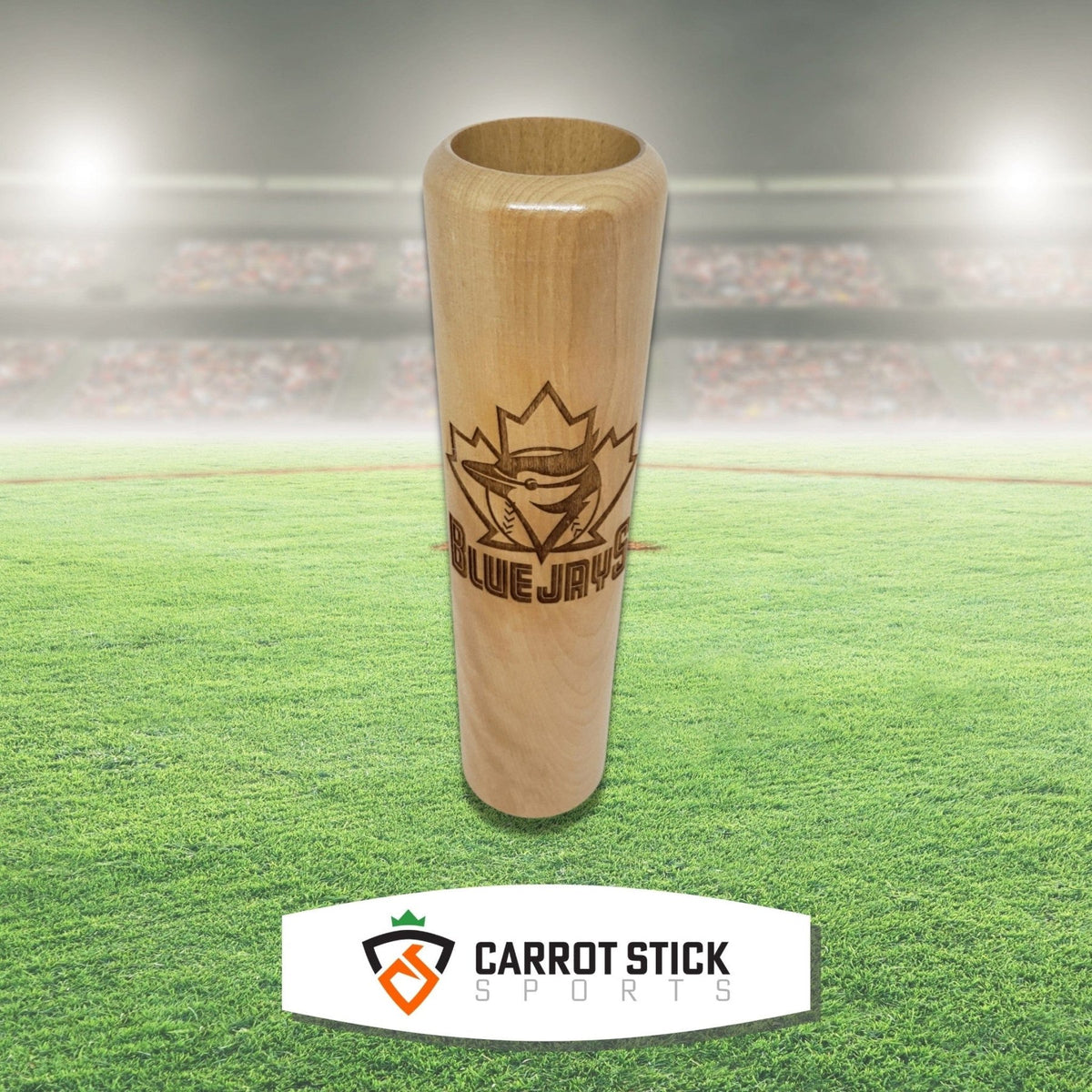 Blue Jays Baseball Bat Beer Mug - Engraved Maple Leaf Logo Beermug - Available at Carrot Stick Sports