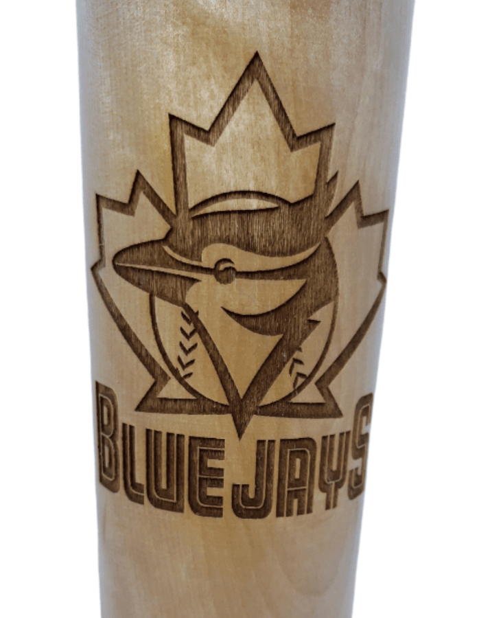 Blue Jays Baseball Bat Beer Mug - Engraved Maple Leaf Logo Beermug - Available at Carrot Stick Sports