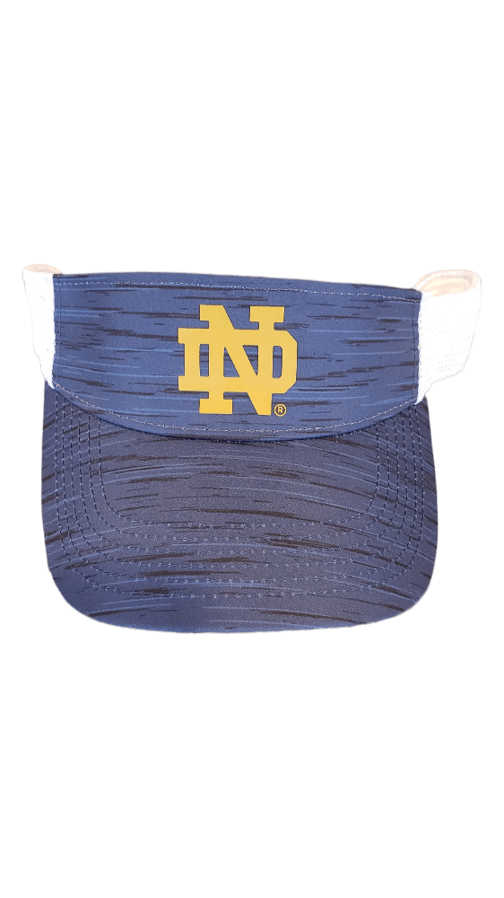 Blue Notre Dame University Golf Visor with Gold Logos Headwear - Available at Carrot Stick Sports