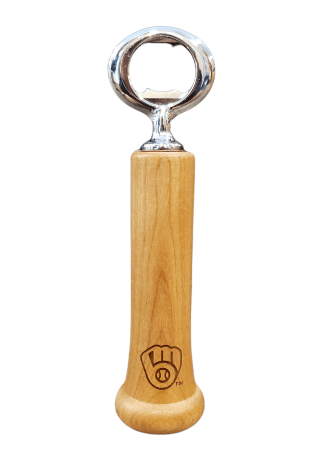 Brewers Logo Baseball Bat Handle Bottle Opener - MLB Collection Bottle Opener - Available at Carrot Stick Sports