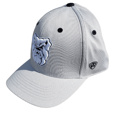 Bulldog Embroidered Grey OneFit Cap Hat - Available at Carrot Stick Sports