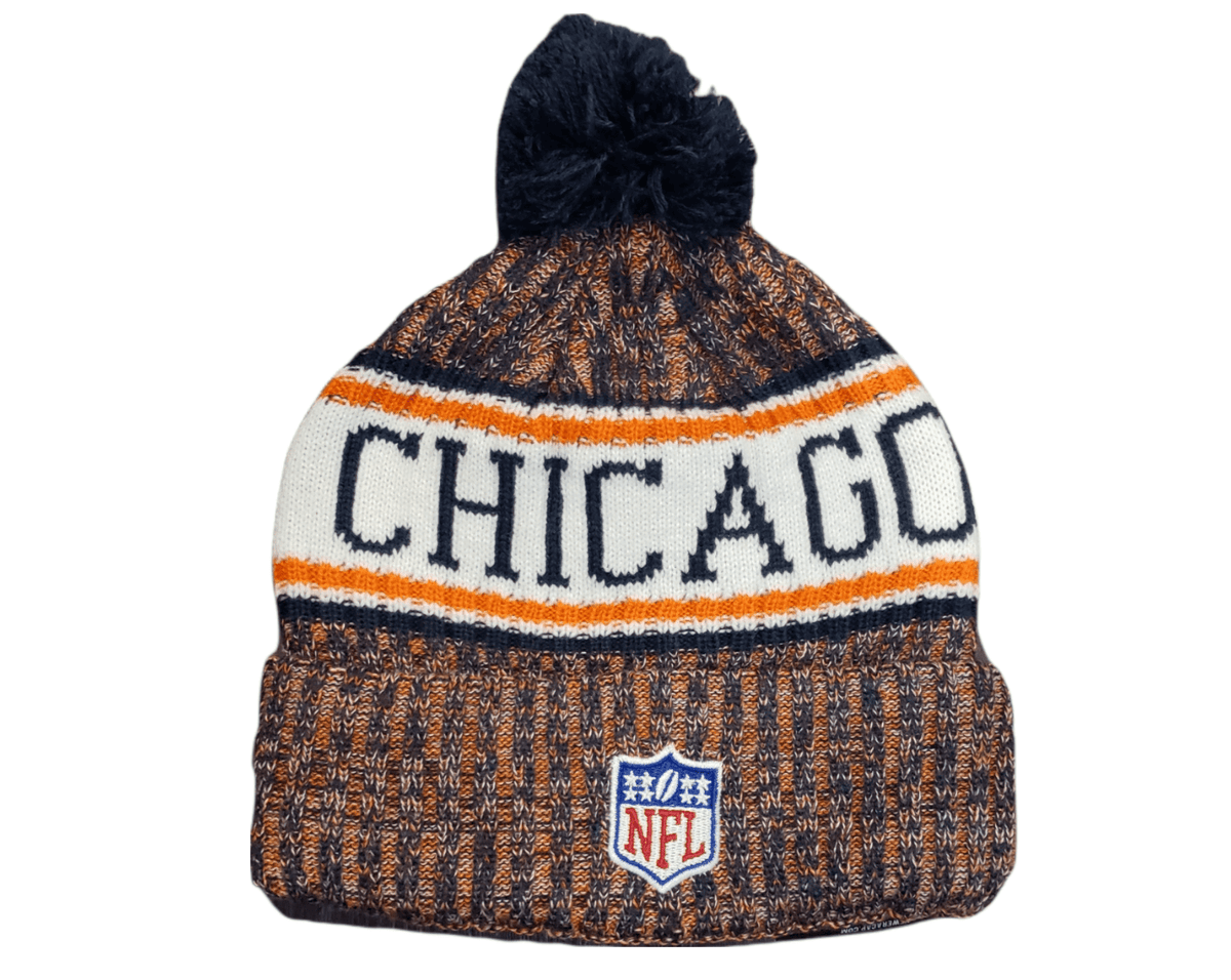 Chicago Bears Pom Pom Knit Winter Hat with Fleece Lining Hat - Available at Carrot Stick Sports