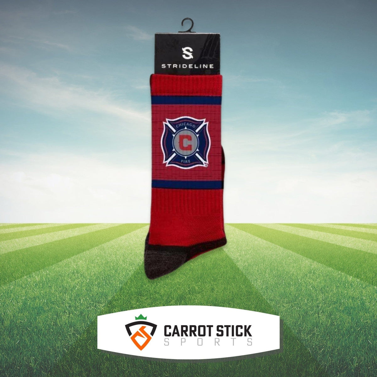 Chicago Fire Crimson Crew Socks - Available at Carrot Stick Sports
