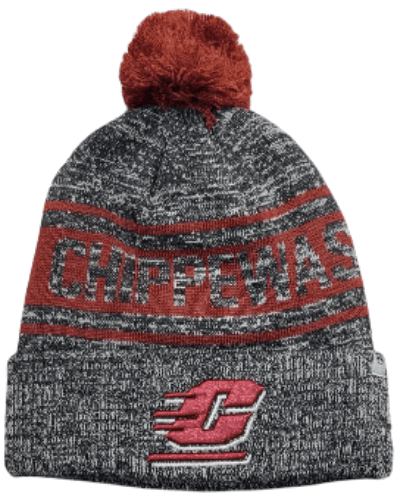 Chippewas Flying C Winter Pom Hat Hat - Available at Carrot Stick Sports