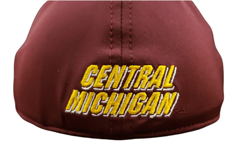 Chippewas Maroon and Gold Stretch Fit Golf Hat hats - Available at Carrot Stick Sports