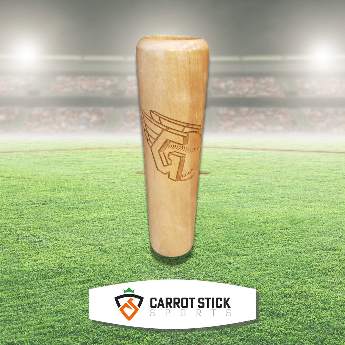 Cleveland Guardians Baseball Bat Beer Mug - Engraved Logo Birch Drinkware Beermug - Available at Carrot Stick Sports