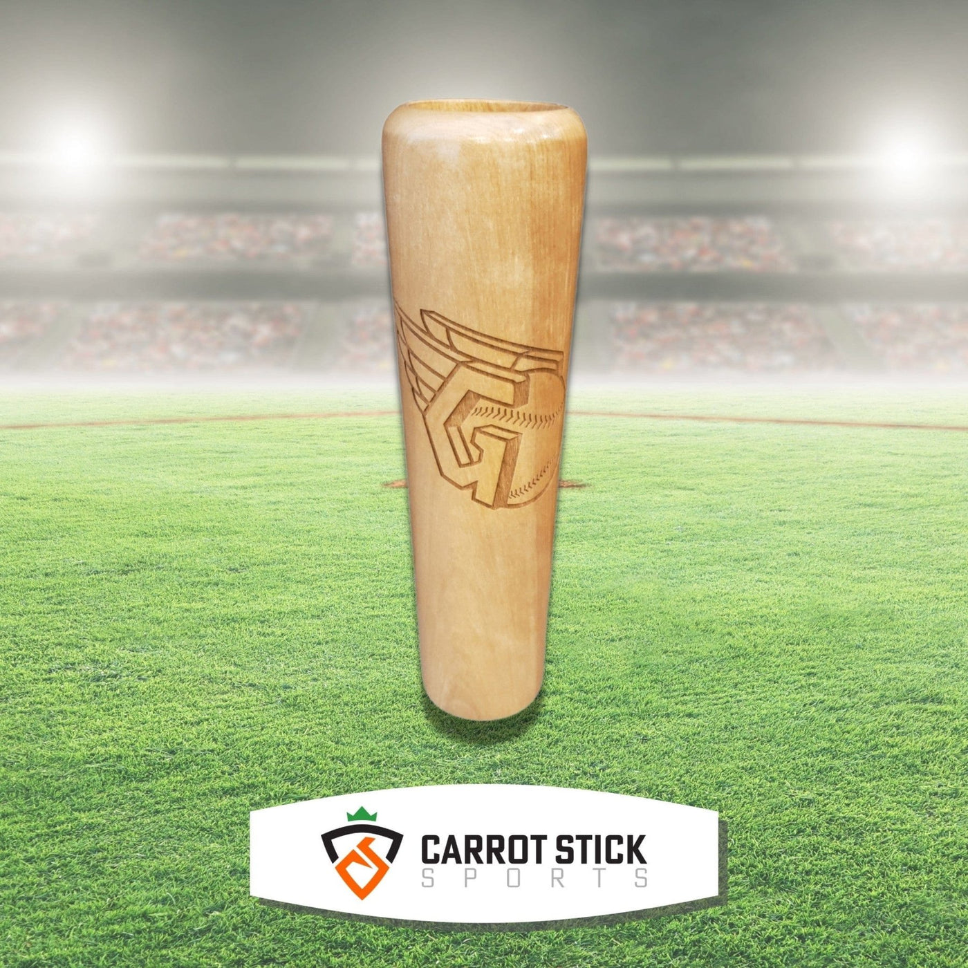 Cleveland Guardians Baseball Bat Beer Mug - Engraved Logo Birch Drinkware Beermug - Available at Carrot Stick Sports