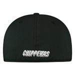 CMU Chippewas Stretch Fit Black and White Ball Cap Hat - Available at Carrot Stick Sports