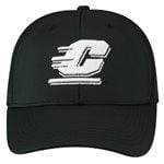 CMU Chippewas Stretch Fit Black and White Ball Cap Hat - Available at Carrot Stick Sports