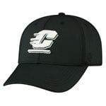 CMU Chippewas Stretch Fit Black and White Ball Cap Hat - Available at Carrot Stick Sports
