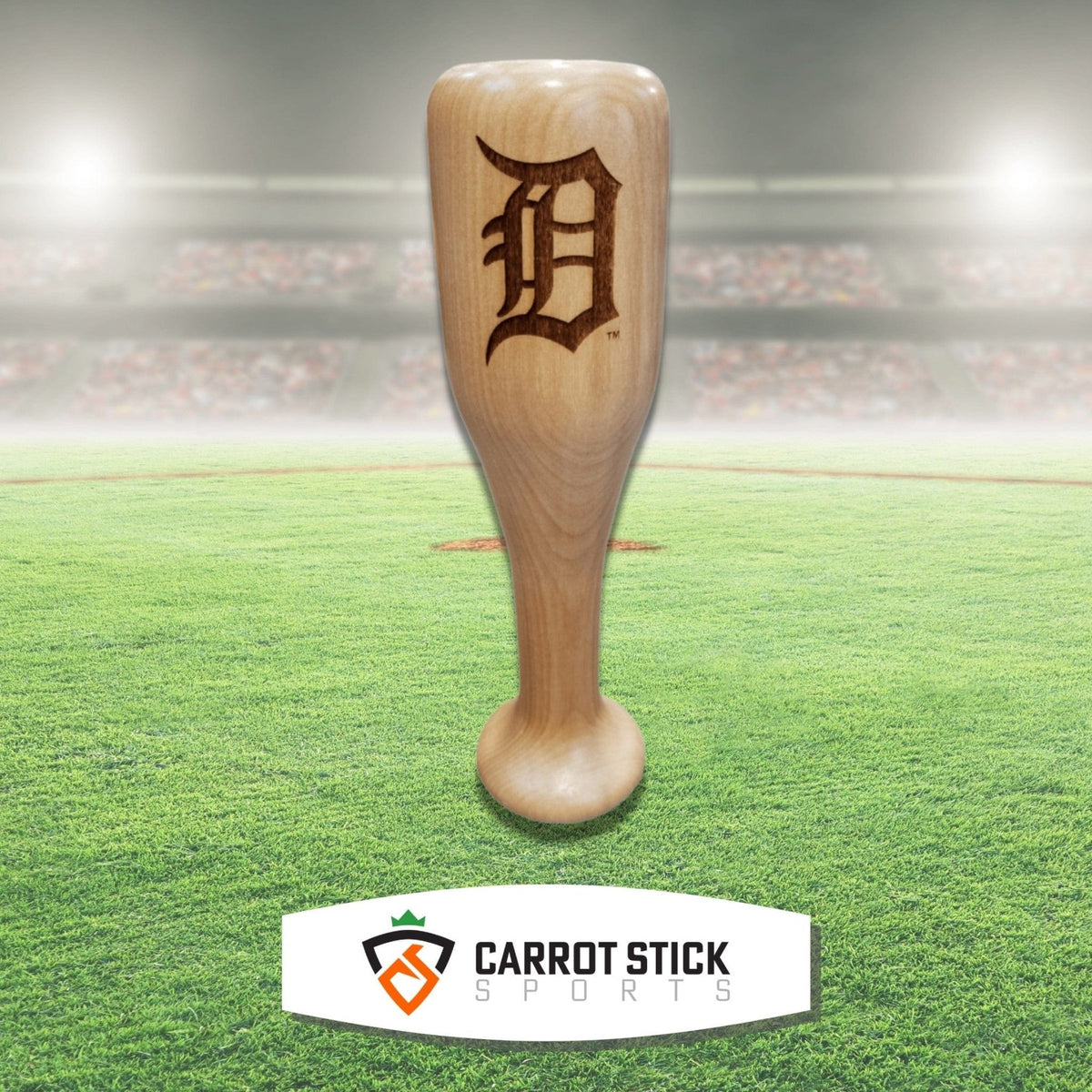 Detroit Tigers Baseball Bat Wine Goblet with Old English D Engraving Beermug - Available at Carrot Stick Sports