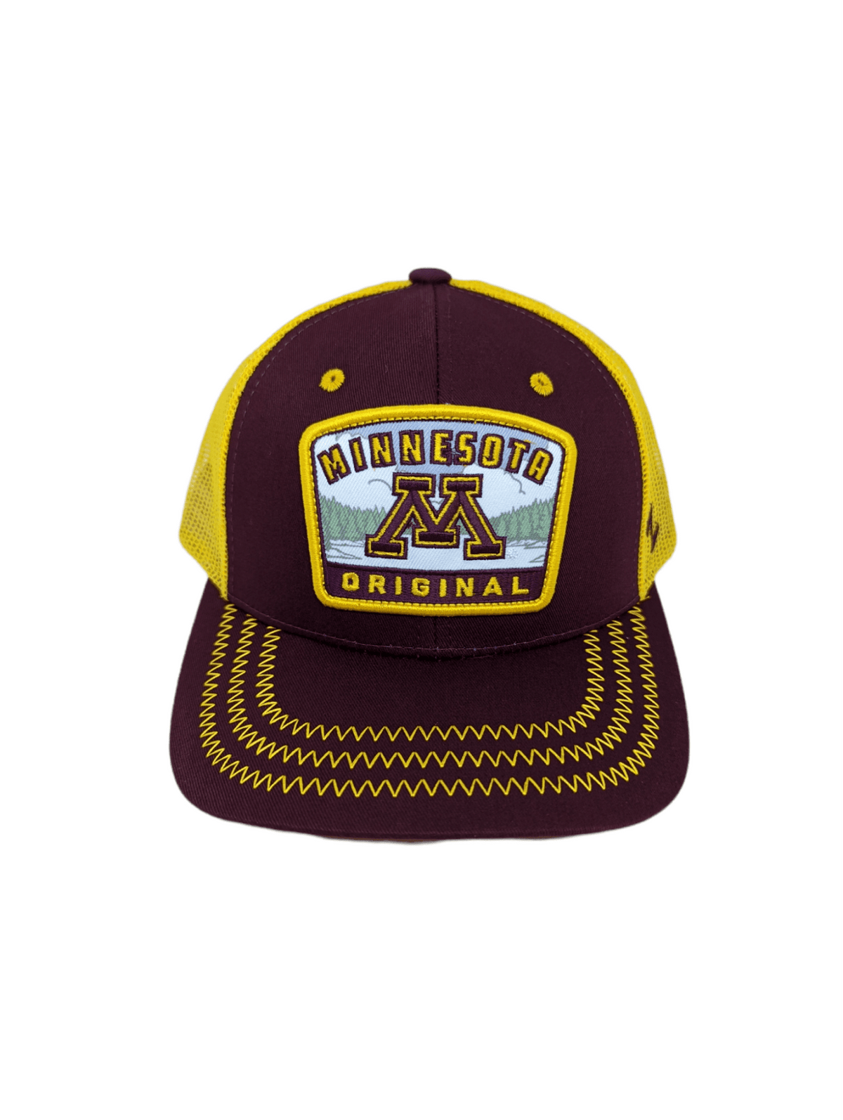 Golden Gophers Maroon - Yellow Mesh Snapback Hat Hats - Available at Carrot Stick Sports
