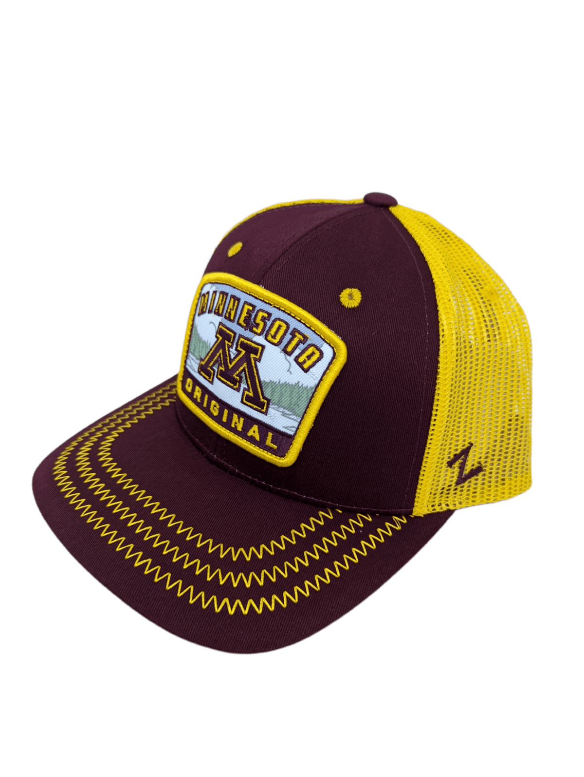 Golden Gophers Maroon - Yellow Mesh Snapback Hat Hats - Available at Carrot Stick Sports