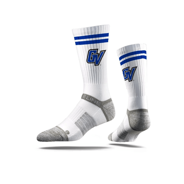 Grand Valley State Crew Socks - White Socks - Available at Carrot Stick Sports