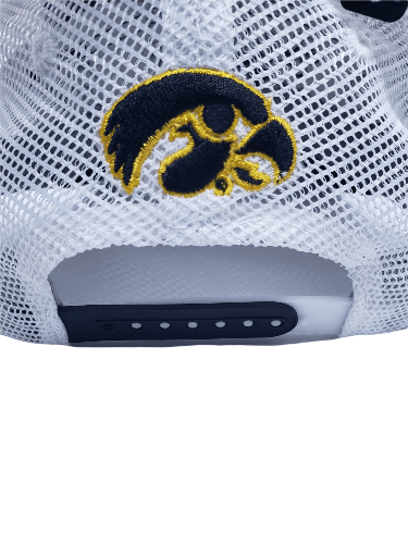 Iowa Hawkeyes Black Mesh Snapback Hat with Gold Logo Hat - Available at Carrot Stick Sports