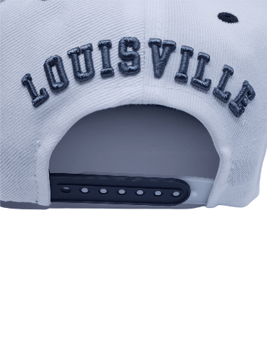 Louisville Cardinals White Snapback Hat with Black Accent Hat - Available at Carrot Stick Sports