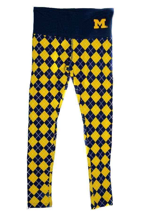 Michigan Argyle Leggings Leggings - Available at Carrot Stick Sports