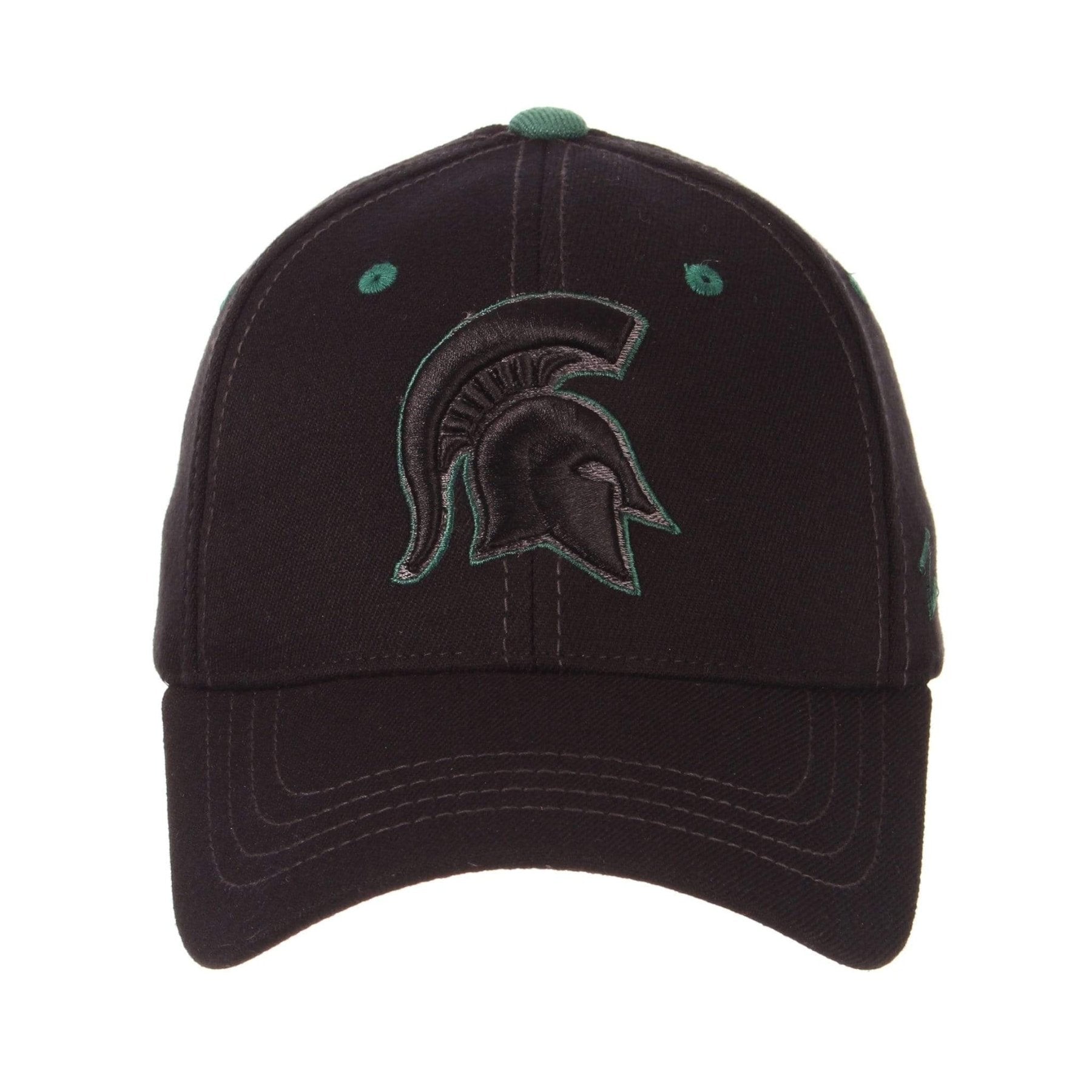 Michigan State Spartans Black Flexfit Hat with Green Accents Hat - Available at Carrot Stick Sports
