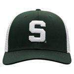 Michigan State Spartans Green Mesh Snapback with White Block S Hat - Available at Carrot Stick Sports