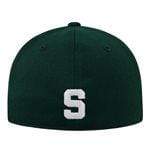 Michigan State Spartans Green Stretch Fit Baseball Cap with Spartan Helmet Hat - Available at Carrot Stick Sports