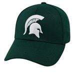 Michigan State Spartans Green Stretch Fit Baseball Cap with Spartan Helmet Hat - Available at Carrot Stick Sports