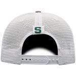 Michigan State Spartans Grey Mesh Cap with Green Helmet Logo Hat - Available at Carrot Stick Sports