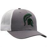 Michigan State Spartans Grey Mesh Cap with Green Helmet Logo Hat - Available at Carrot Stick Sports