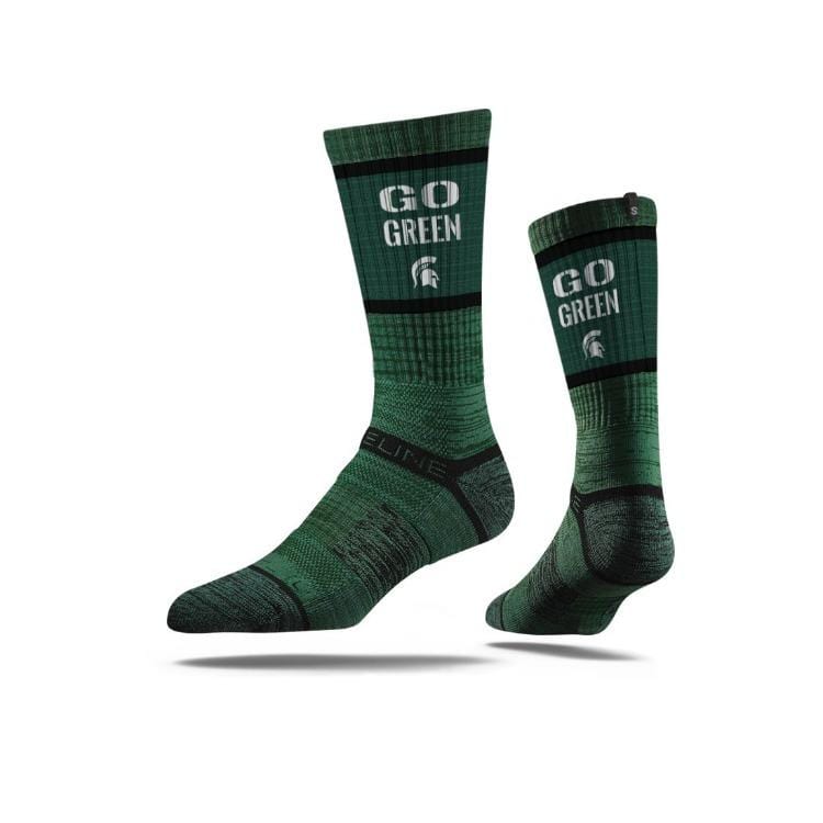 Michigan State Spartans Slogan Crew Socks Socks - Available at Carrot Stick Sports
