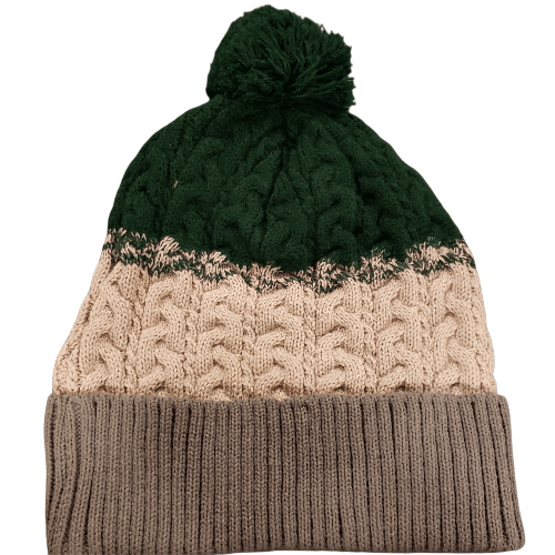 Michigan State Spartans Winter Beanie with Pom - Grey and Green Hat - Available at Carrot Stick Sports