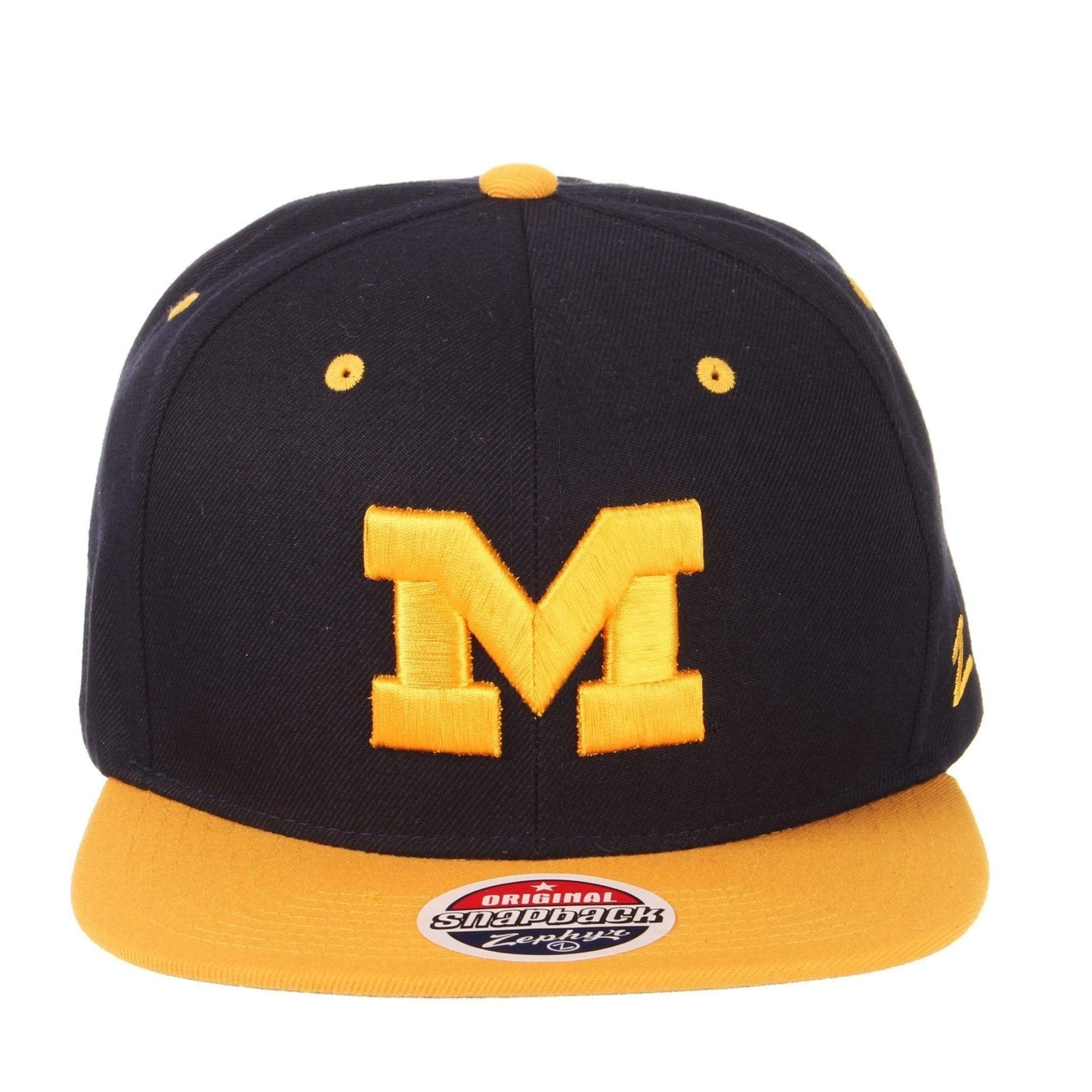 Michigan Wolverines Script Snapback Cap with Block M Logo hats - Available at Carrot Stick Sports