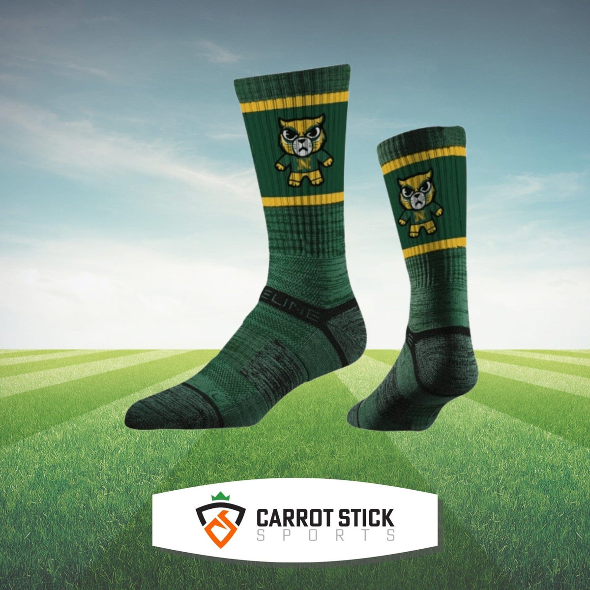 Northern Michigan TokyoDachi Green Socks - Available at Carrot Stick Sports