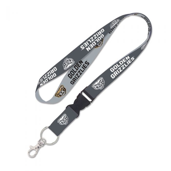 Oakland Grizzlies Charcoal Lanyard w/ detachable buckle Keychains - Available at Carrot Stick Sports